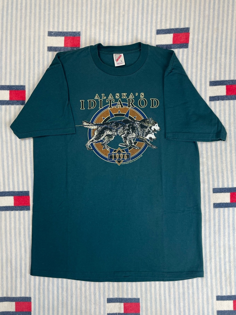 Vintage 1996 Alaskaβs Iditarod Husky Dog Race short sleeve tee shirt